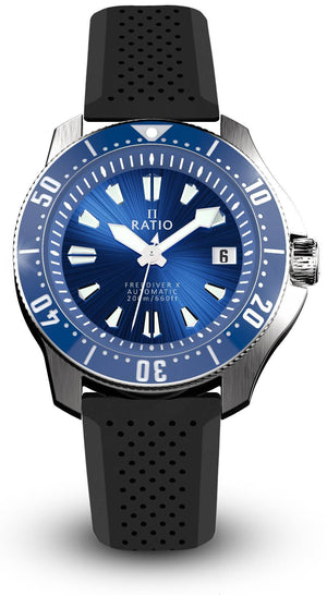 Ratio Freediver X Ocean Blue With Blue Ceramic Inlay Automatic Rtx003 200m Men's Watch