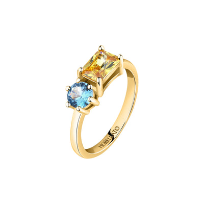 Morellato Colori Gold Tone Rhodium Plating Ring Savy09014 For Women