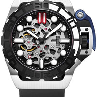 Mazzucato Rim Sub Black And Silver Skeleton Dial Automatic Dive Sk1-bl 100m Men's Watch