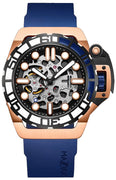 Mazzucato Rim Sub Blue And Rose Gold Skeleton Dial Automatic Dive Sk2-rg 100m Men's Watch