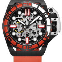 Mazzucato Rim Sub Orange And Black Skeleton Dial Automatic Dive Sk3-or 100m Men's Watch