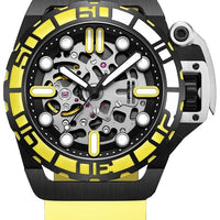 Mazzucato Rim Sub Yellow And Black Skeleton Dial Automatic Dive Sk4-yl 100m Men's Watch