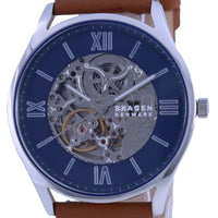 Skagen Holst Blue Skelton Dial Leather Strap Automatic Skw6736 Men's Watch