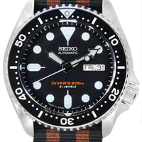 Seiko Black Dial Automatic Diver's Skx007j1-var-nato22 200m Men's Watch