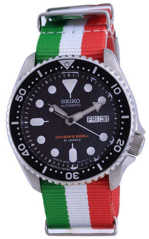 Seiko Automatic Diver's Japan Made Polyester Skx007j1-var-nato23 200m Men's Watch