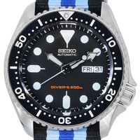 Seiko Black Dial Automatic Diver's Skx007k1-var-nato20 200m Men's Watch