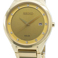 Seiko Solar Sne384 Sne384p9 Sne384p Diamond Accents Men's Watch