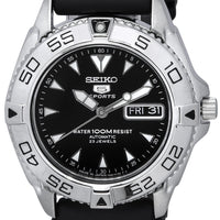 Seiko 5 Sports Rubber Strap Black Dial Automatic Snzb33j2 100m Men's Watch