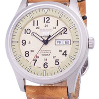 Seiko 5 Sports Snzg07j1-ls17 Military Japan Made Brown Leather Strap Men's Watch