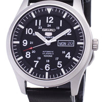 Seiko 5 Sports Snzg15k1-ls14 Automatic Black Leather Strap Men's Watch