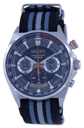 Seiko Sports Chronograph Nylon Blue Dial Quartz Ssb409 Ssb409p1 Ssb409p 100m Men's Watch