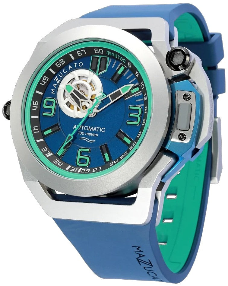 Mazzucato Rim Scuba Blue Green Reversible Twin Dial Automatic Sub03-bl3255 100m Men's Watch