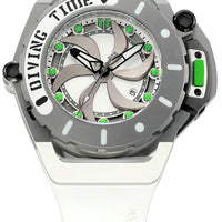 Mazzucato Rim Scuba White Green Reversible Twin Dial Automatic Sub07-wh802 100m Men's Watch