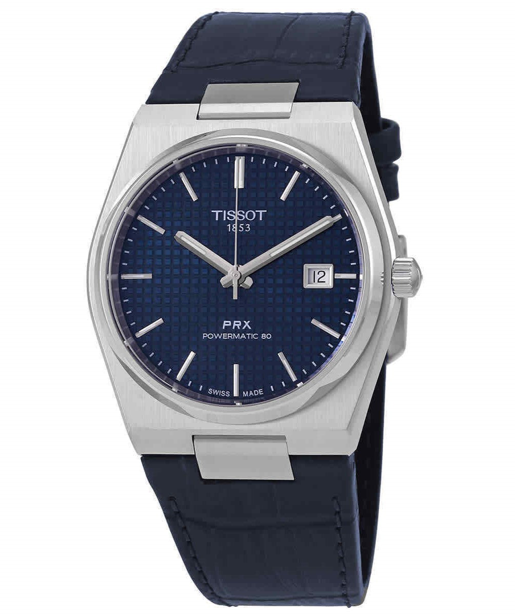 Tissot Prx Powermatic 80 Leather Strap Blue Dial Automatic T137.407.16.041.00 100m Men's Watch