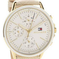 Tommy Hilfiger Carly Silver Dial Leather Strap Quartz 1781790 Women's Watch