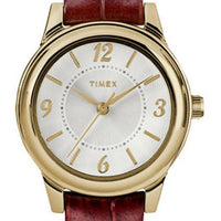 Timex Core Silver Dial Leather Strap Quartz Tw2r85800 Women's Watch