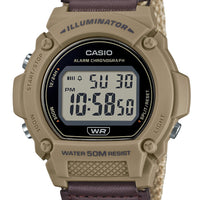 Casio Standard Brown Digital Cloth Strap Quartz W-219hb-5av Men's Watch