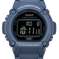 Casio Standard Illuminator Digital Light Blue Resin Strap Quartz W-219hc-2b Men's Watch