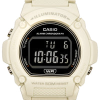 Casio Standard Illuminator Digital White Resin Strap Quartz W-219hc-8b Men's Watch