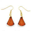 Hook Earrings Grinded Flat Cone Brown