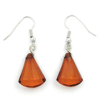 Hook Earrings Grinded Flat Cone Brown