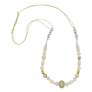 Necklace Beads Light-green-oliv