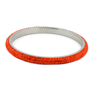 Bangle 4 Row Glass Crystals Orange