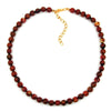 Necklace Red Marbled Beads