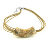 Necklace Tube Flat-curved White-olive 50cm