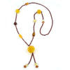 Necklace Yellow Spiral Pearl 90cm