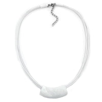 Necklace Tube Flat Curved White 50cm