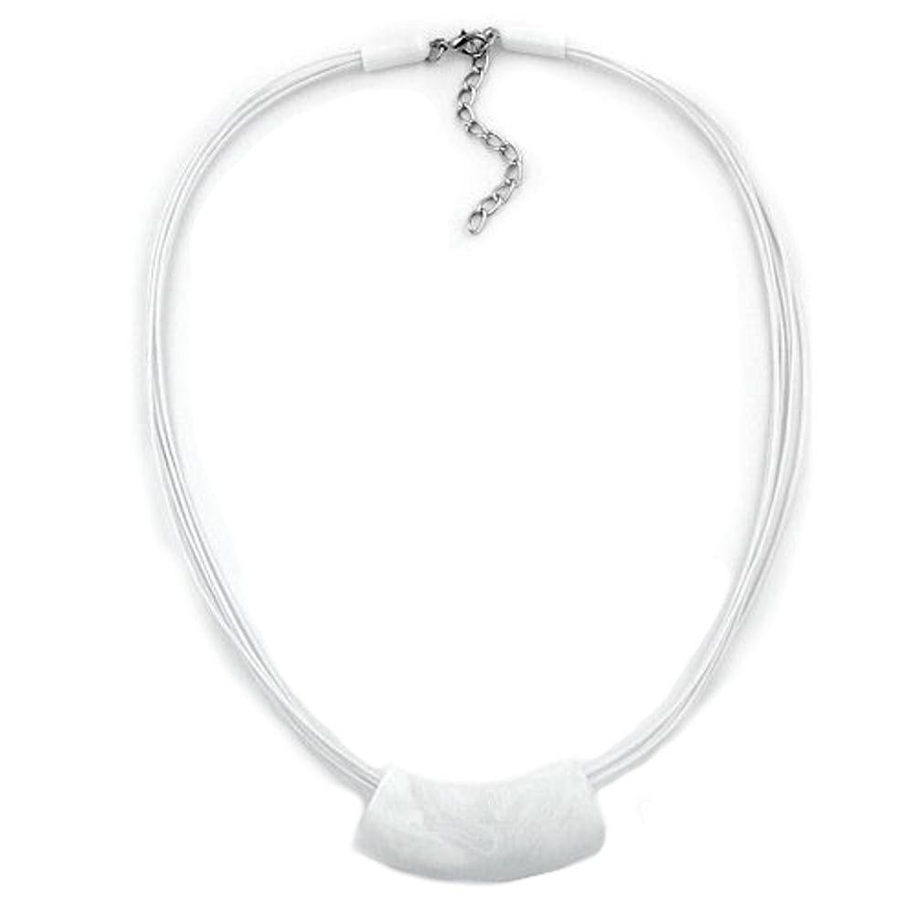 Necklace Tube Flat Curved White 50cm