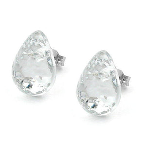 Stud Earrings Drops Crystal Silver Effect