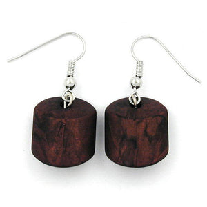 Hook Earrings Dark Brown Marbled