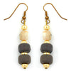 Hook Earrings Grey Beige Gold Coloured