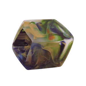 Scarf Bead Hexagon Green Marbled