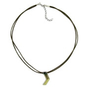 Necklace Boomerang Pendant Green Marbled