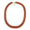 Necklace Curb Chain Brown Glossy