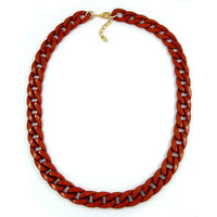 Necklace Curb Chain Red-brown Shiny