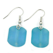 Hook Earrings Slanted Bead Turquoise