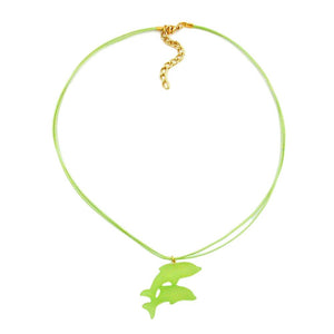 Necklace Dolphin Light Green Matte 45mm