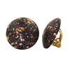 Clip-on Earring Round Black Brown Gold Colored 20mm