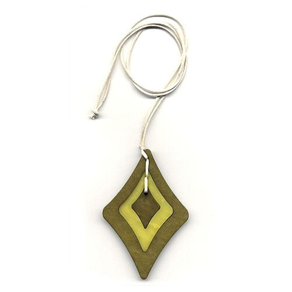 Brown Light Green Baroque Pendant Necklace