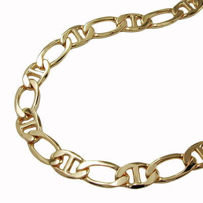 Bracelet, Mariner Chain, Diamond Cut, Gold Plated, 19cm
