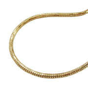 Bracelet, Round Snake Chain, Gold Plated, 19cm