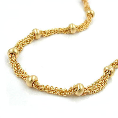 Bracelet, Rope Chain, 4 Mm Balls, Gold-plated, 19cm