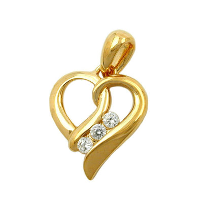 Pendant Heart With Zirconia 3 Micron Gold-plated