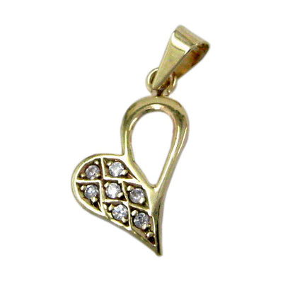 Pendant Heart 7x Zirconia 9k Gold