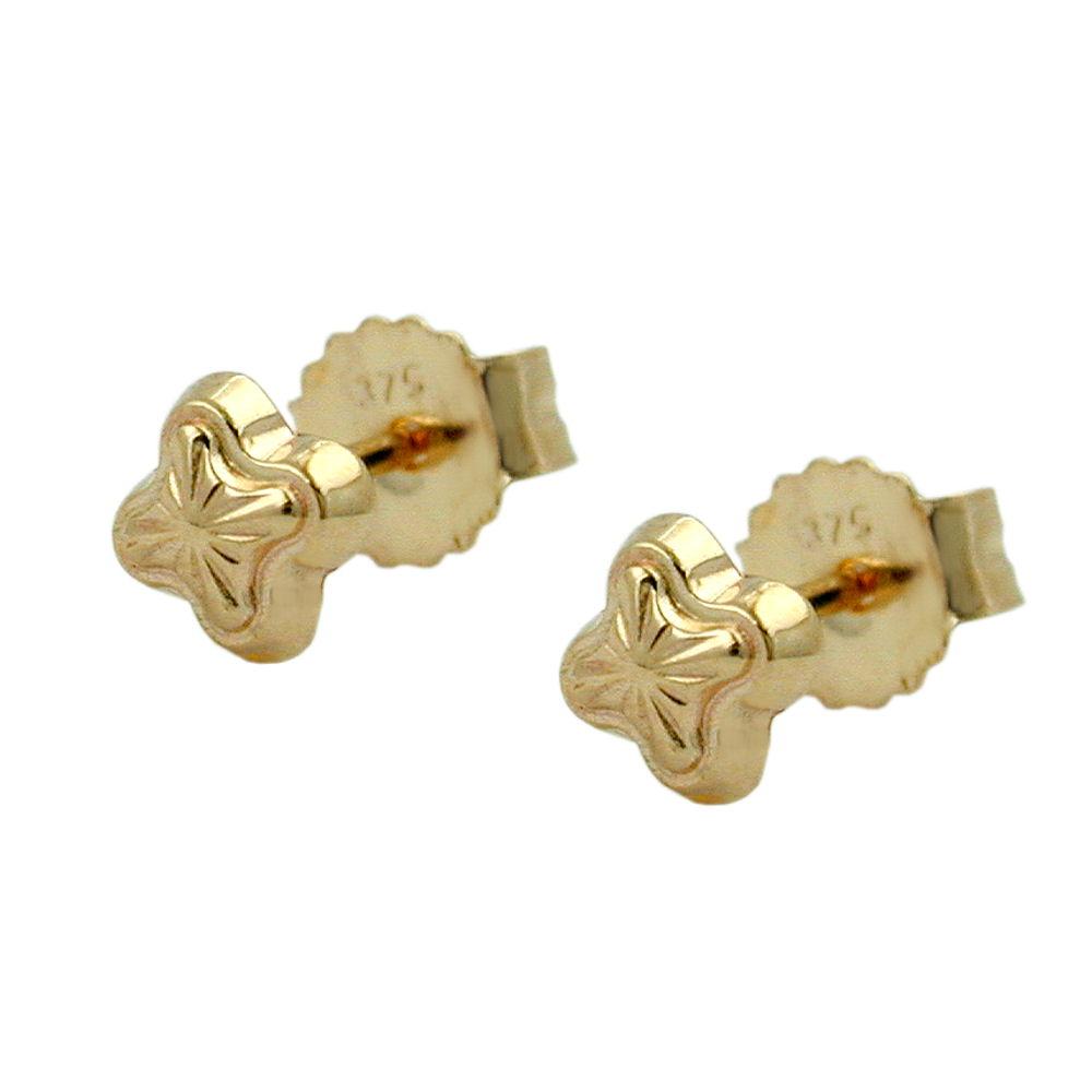 Stud Earrings Stars 4mm 9k Gold