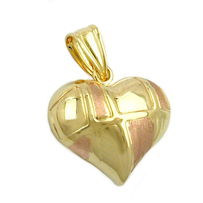 Pendant Heart Bi-coloured 9k Gold